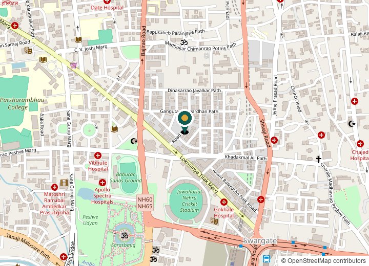 Map showing Dr. Deshmukh's Homoeopathic Clinic in Shukrawar Peth, Pune